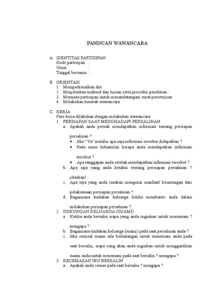 Panduan Wawancara | PDF