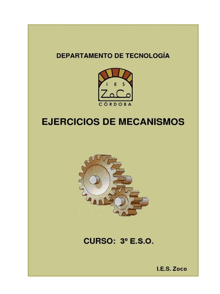 Ejercicios Mecanismos | PDF | Engranaje | Transmisión (Mecánica)