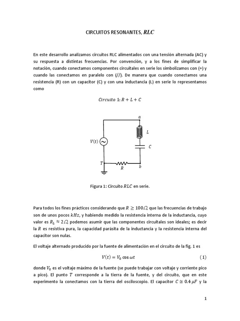 Practico Circuitos Resonantes Rlc Impedancia Electrica