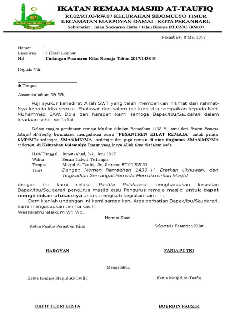 Undangan Pesantren Kilat | PDF