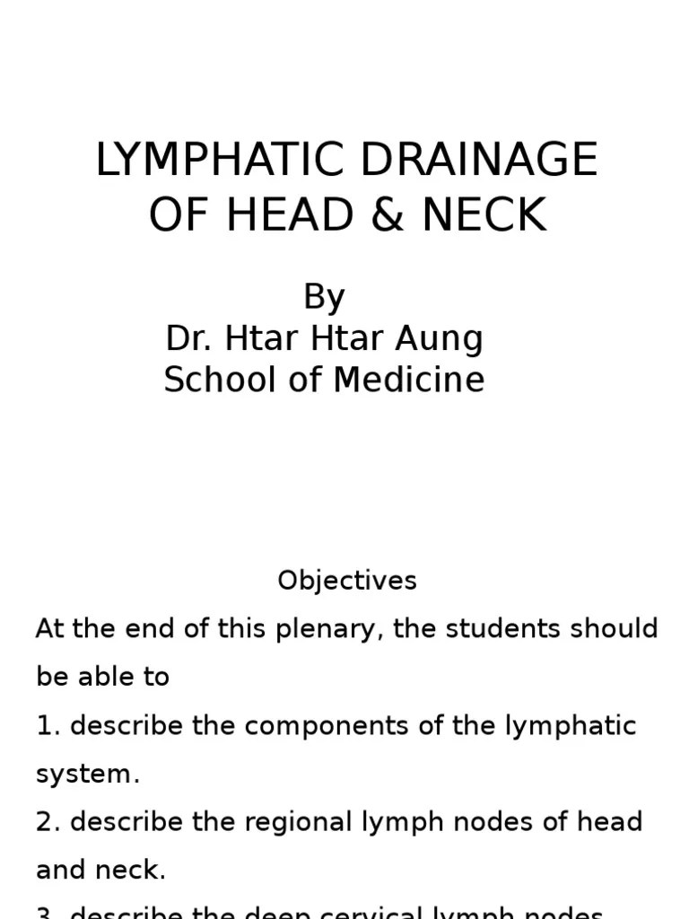 Lymphatic Drainage Of Head And Neck | PDF | Lymphatic System | Neck