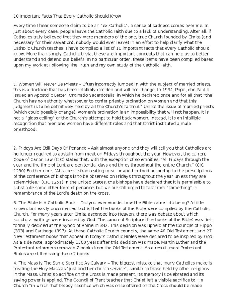 10 Important Facts That Every Catholic Should Know | PDF | Purgatory | Catholic Church