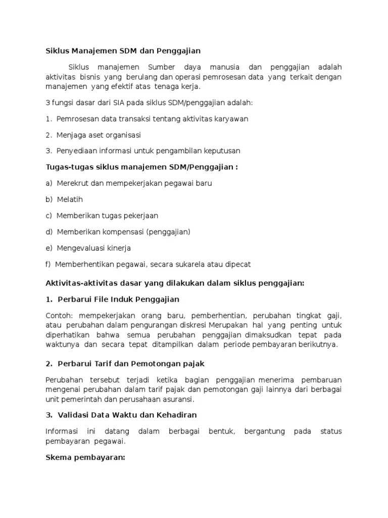Siklus Manajemen SDM Dan Penggajian | PDF