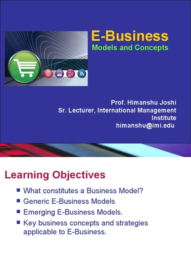 E Business Models | PDF | E Commerce | Online Shopping