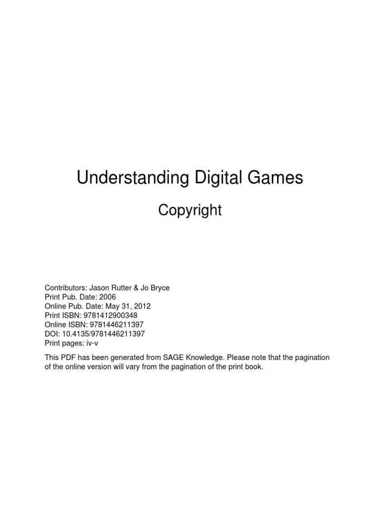 Understanding Digital Games PDF | PDF | Video Games | Gender