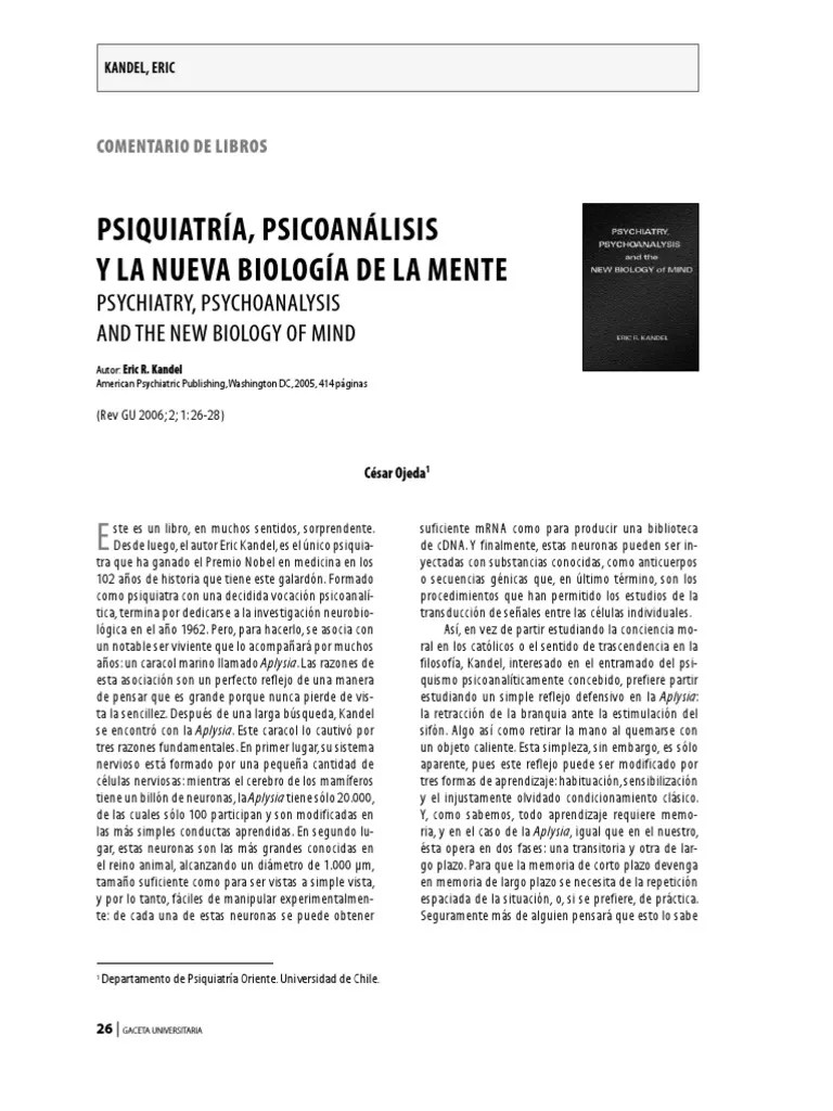Psiquiatria Psicoanalisis Y La Nueva Biologia De La Mente PDF | PDF ...
