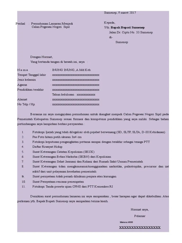 Salah satunya adalah surat pernyataan atau surat lamaran yang bermeterai. Contoh Surat Lamaran Pernyataan Pdf