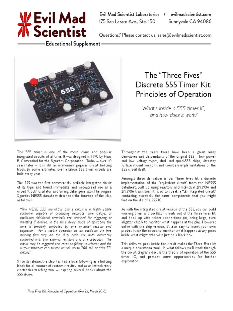 555 Timer Principles Revb3 Pdf Bipolar Junction Transistor