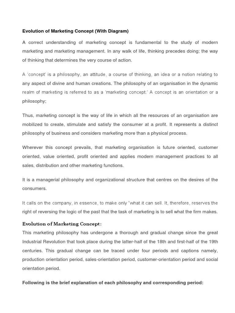 Evolution Of Marketing Concept | PDF | Sales | Marketing