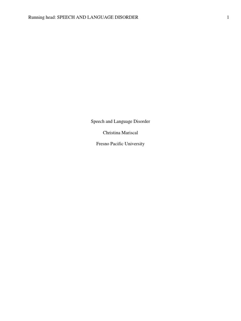 Speech And Language Disorder | PDF | Speech | Autism