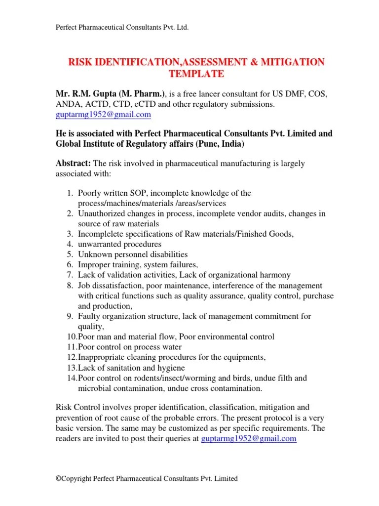 Risk Assessment Template 1.2 PDF | PDF | Risk | Business