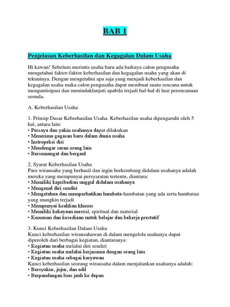Keberhasilan Dan Kegagalan Seorang Wirausaha – Dengan