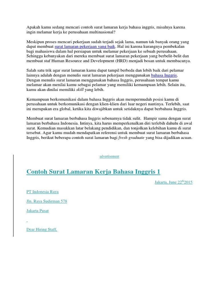 Belajar bahasa inggris lebih mudah, dimana saja dan kapan saja! Apakah Kamu Sedang Mencari Contoh Surat Lamaran Kerja Bahasa Inggri2 Pdf Bahasa Indonesia Kognisi