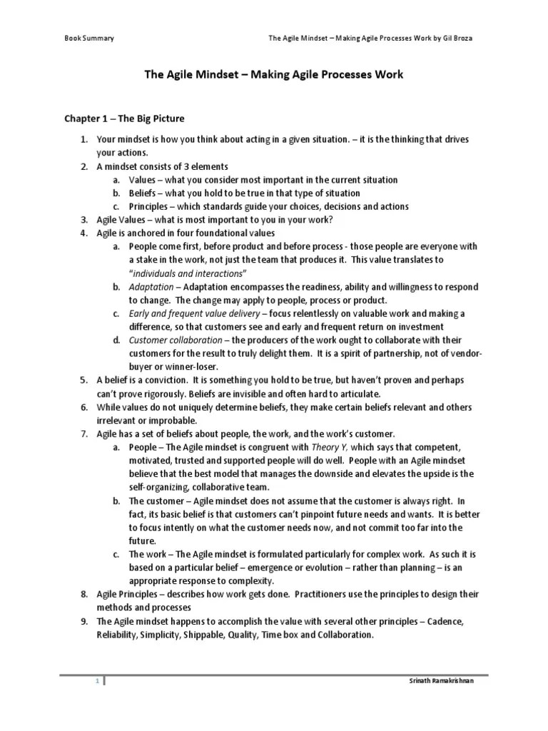 The Agile Mindset Making Agile Processes Work Book Summary PDF ...