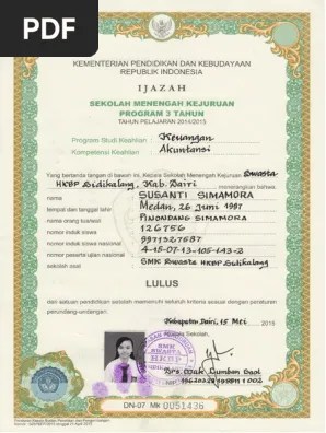 Ijazah Smk Pdf Bila Anda mengalami musibah Ijazah hilang baik karena kecerobohan maupun karena bencana seperti.