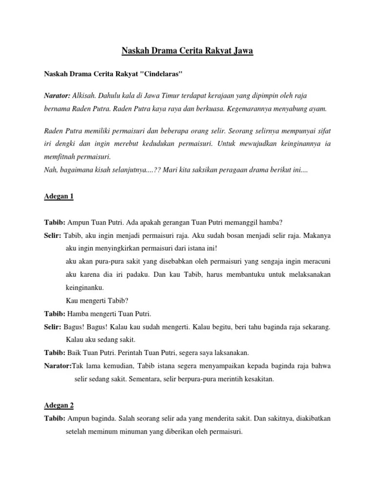 Contoh naskah drama cerita rakyat. Naskah Drama Cerita Rakyat Jawa Pdf