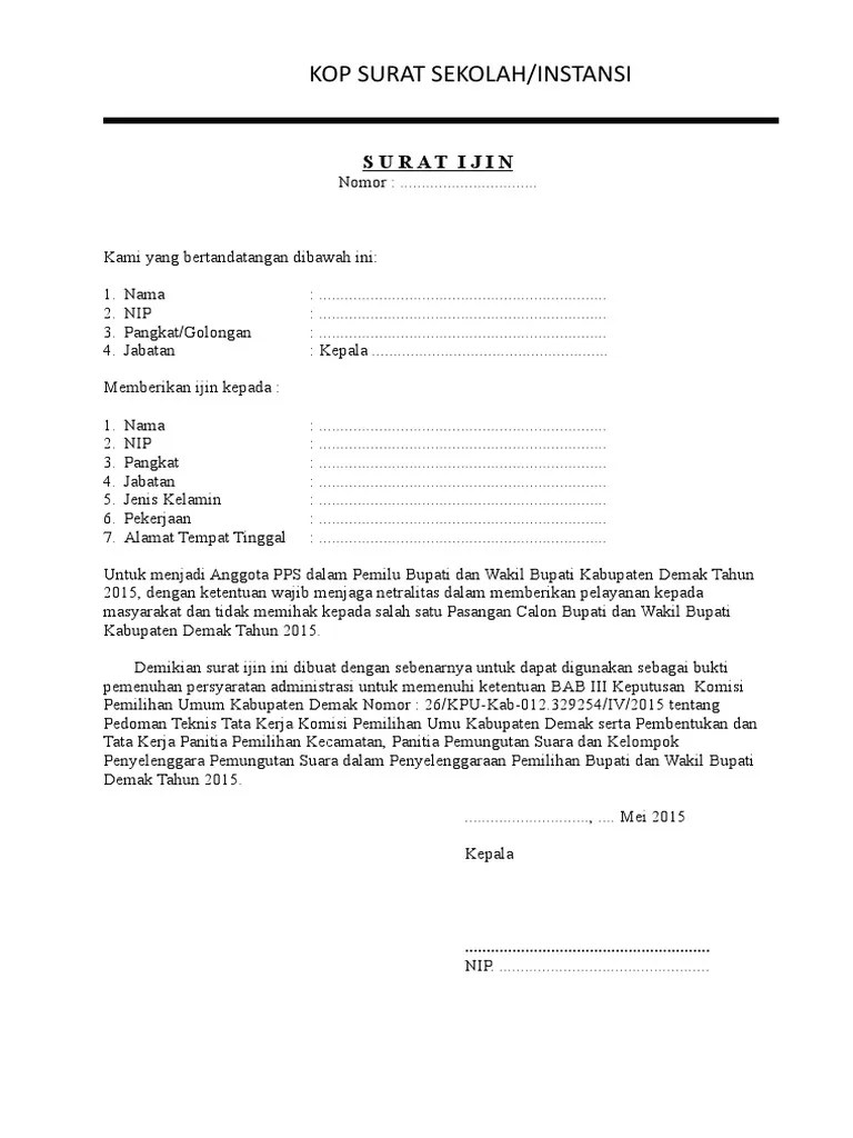 Download format surat tugas mengikuti plpg sertifikasi guru dan … contoh proposal ijin memimpin swasta contoh surat keterangan siswa aktif . Contoh Surat Izin Atasan Pdf