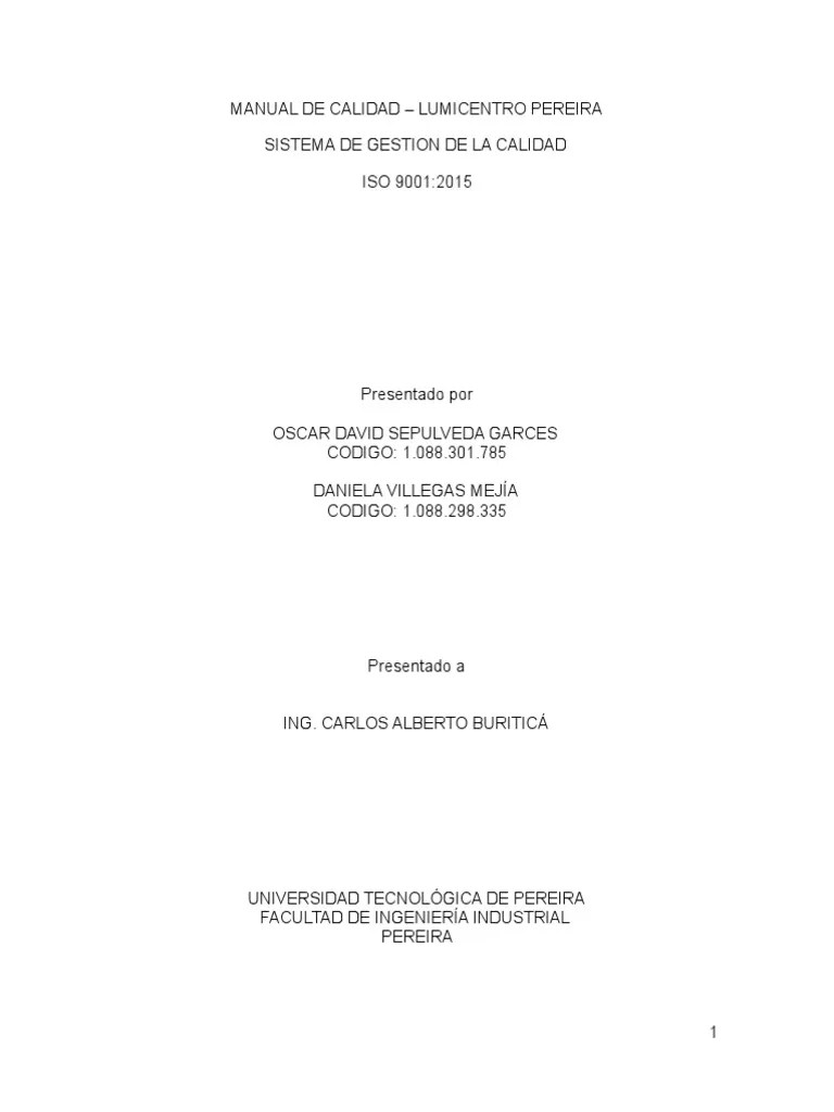 Manual SGC 2015 | PDF | Calidad (comercial) | Planificación