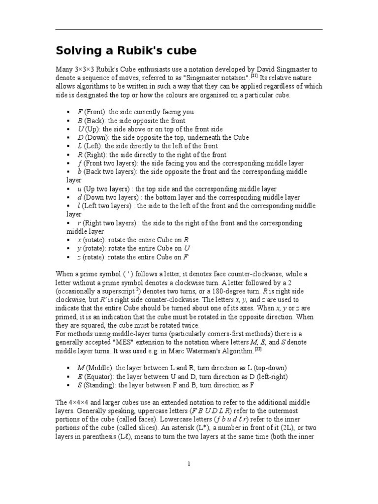 Solving A Rubik Cube | PDF | Logic Puzzles | Teaching Mathematics