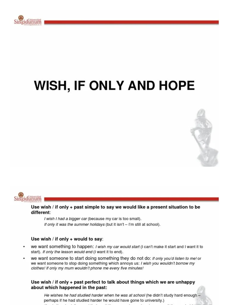 Wish, If Only, Hope | PDF