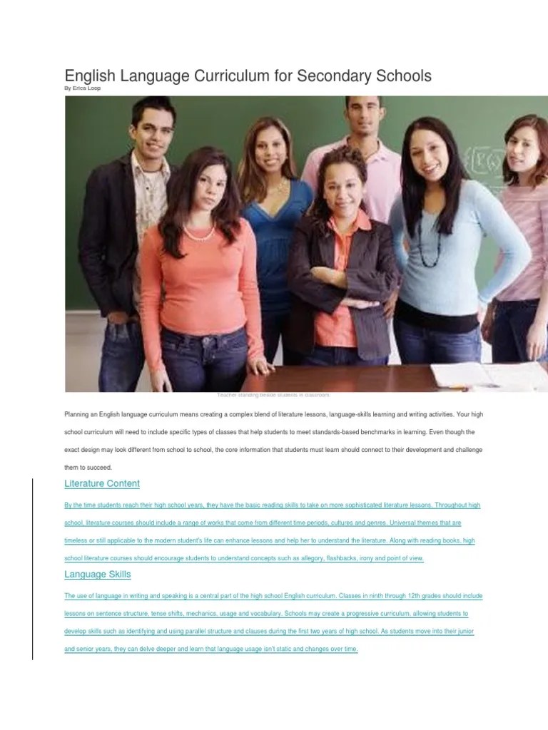 Developing Secondary Students' English Language Skills Through Literature, Writing, And Cross ...