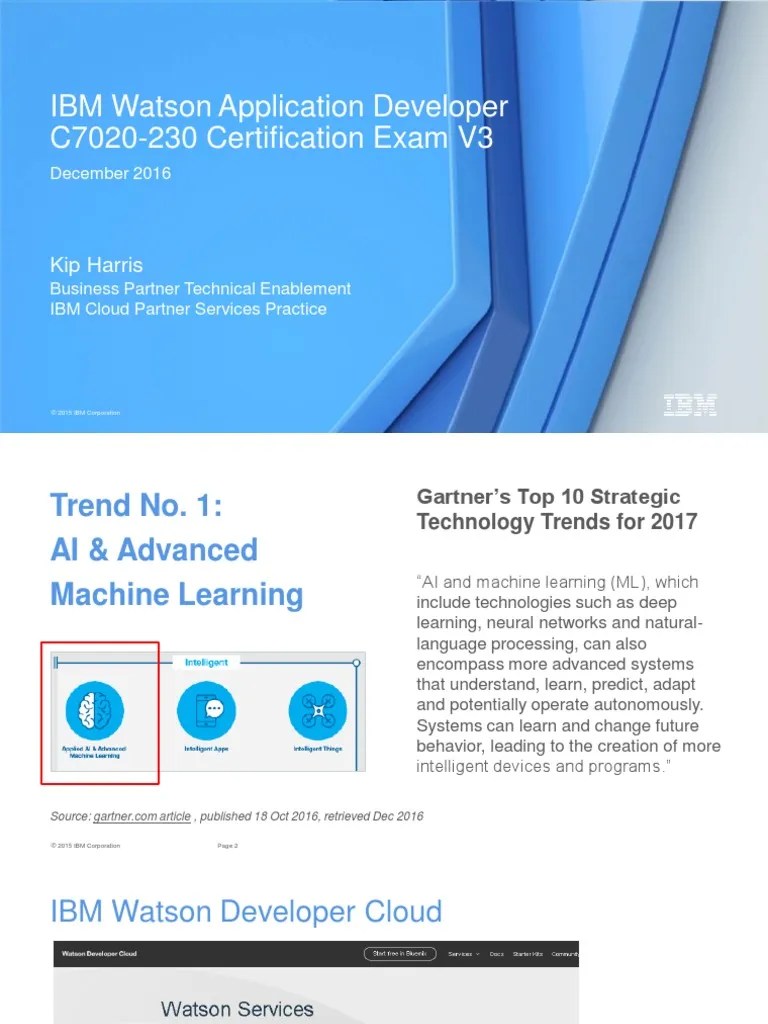 Watson Developer Certification - Study Aid | PDF | Watson (Computer ...