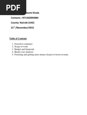 Business Plan Sample Small Busines Plan In Kenya Retail Business Economics