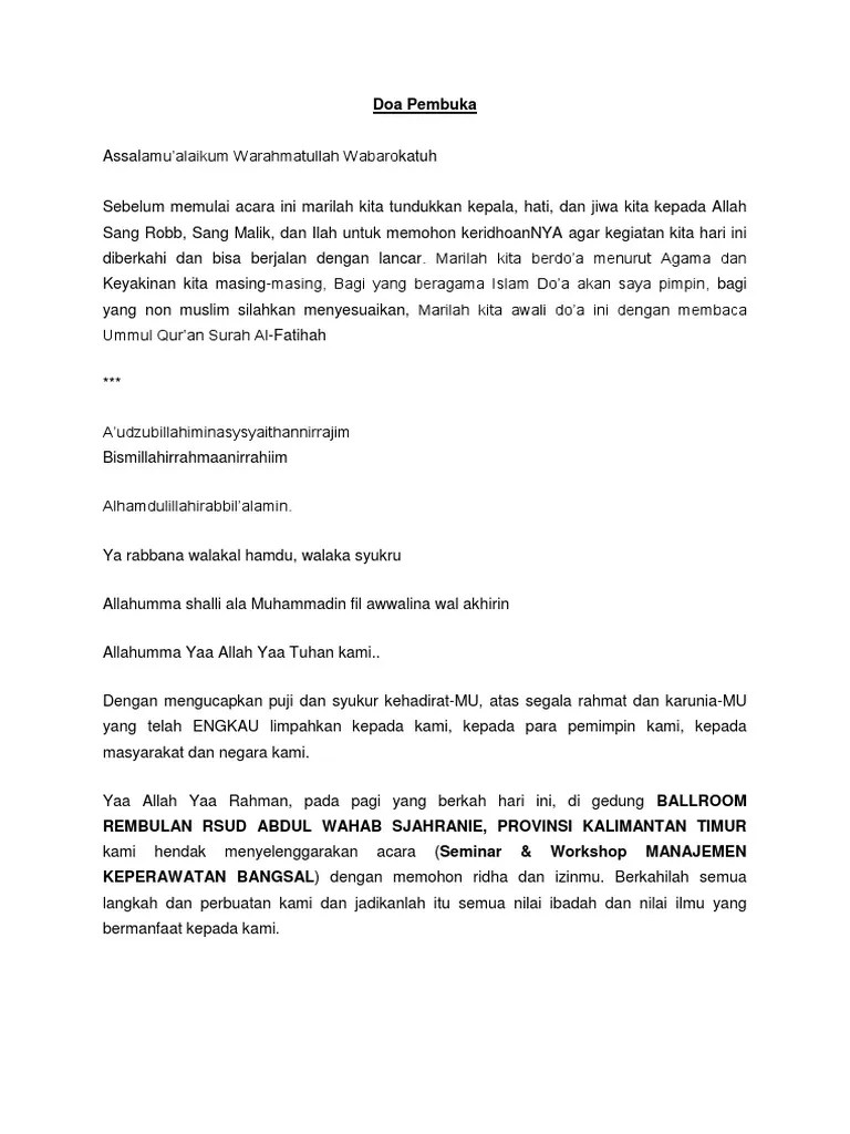 Doa Pembuka Seminar | PDF