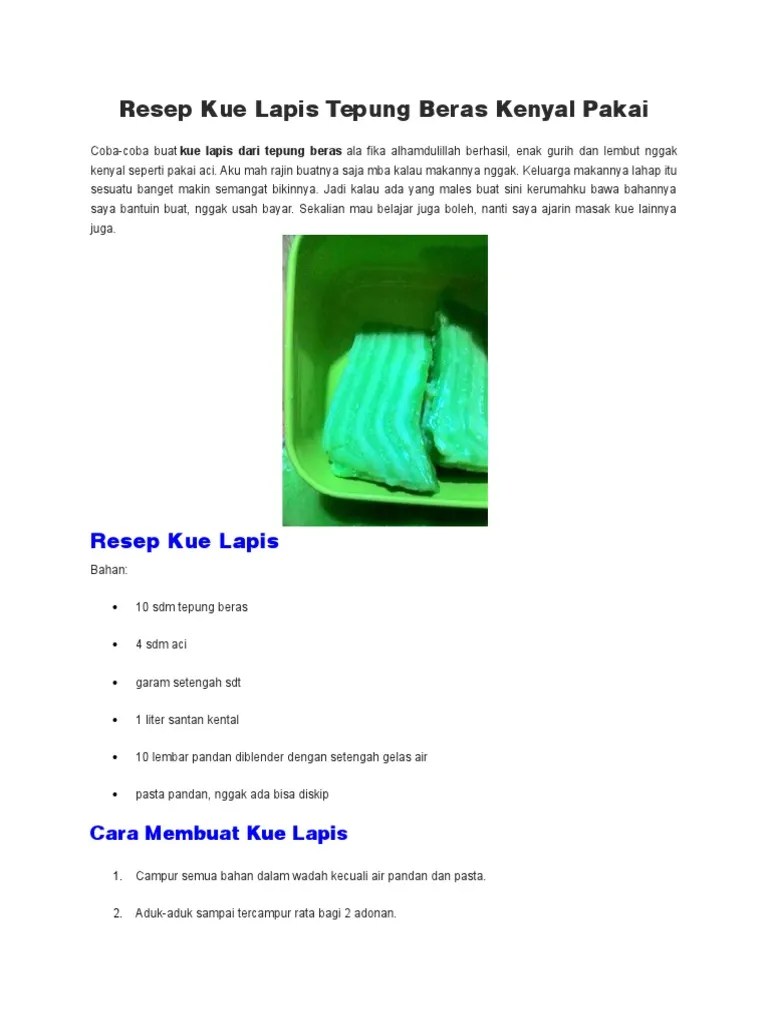 Resep Kue Lapis Tepung Beras Dan Kanji Takaran Gelas . Resep Kue Lapis Tepung Beras Takaran Gelas - Berbagai Kue