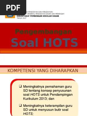 Menjabarkan kd menjadi ipk dan indikator soal esensi ipk: C Ppt Penyusunan Soal Hots Sd Pdf