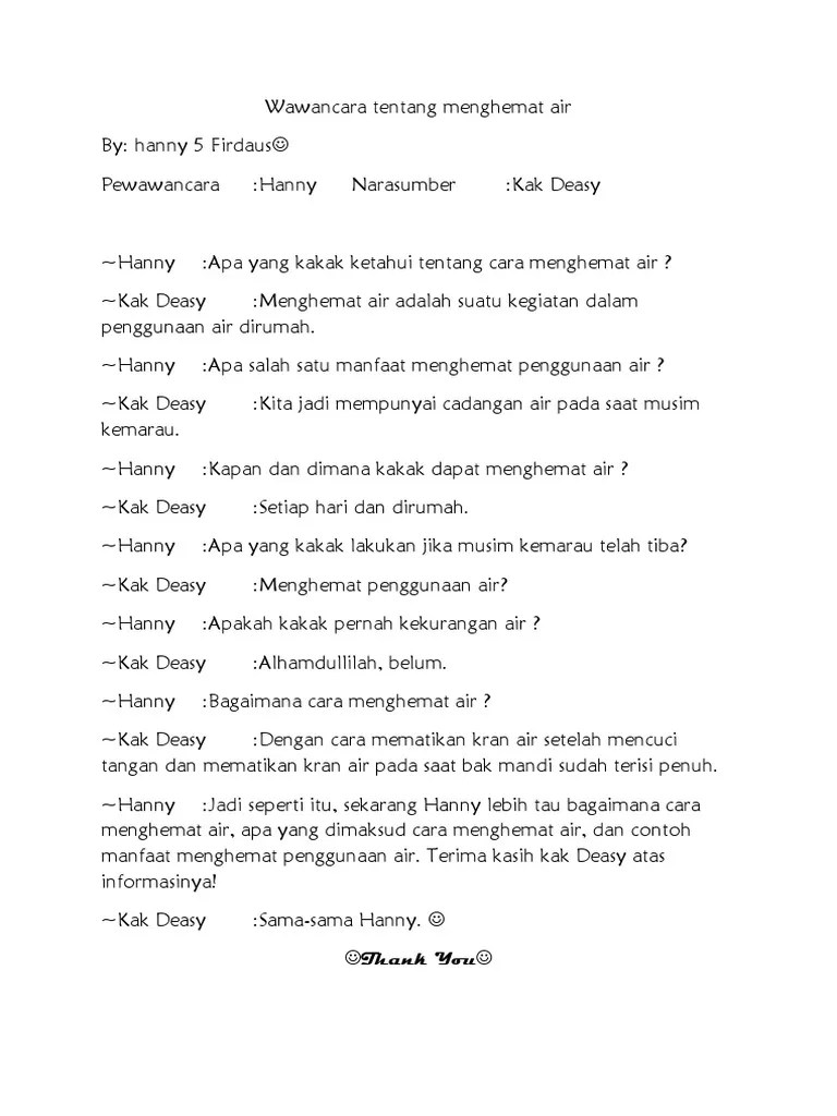 Contoh Wawancara Singkat Dengan Narasumber – Dengan