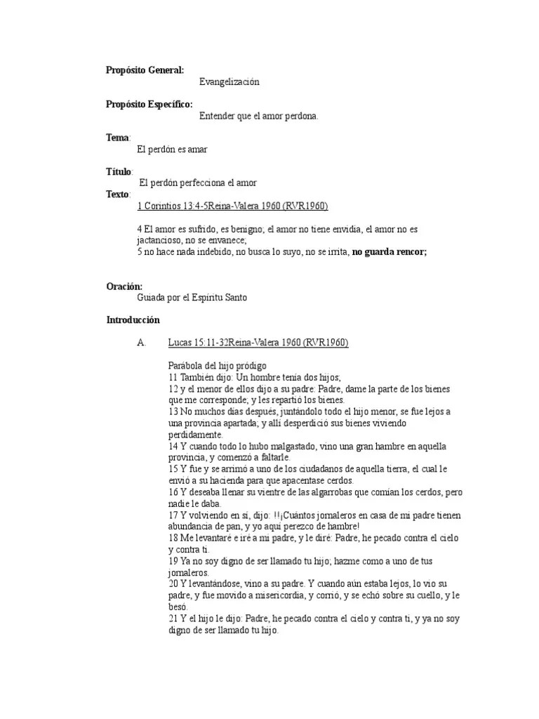 El Perdon Perfecciona El Amor | PDF | Pecado | Perdón