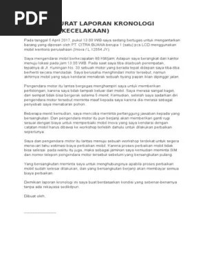 Doc Contoh Kronologis Kecelakaan Kerja Untuk Klaim Bpjs Ketenagakerjaan Munif Miftach Academia Edu 