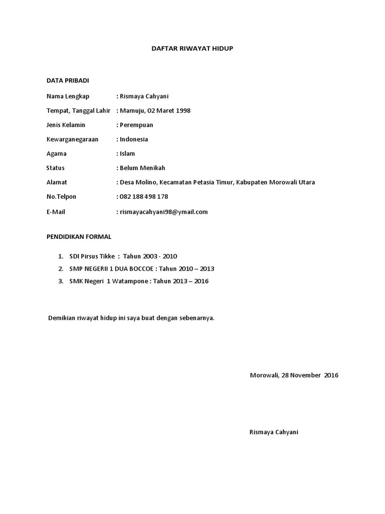 Contoh Surat Lamaran Kerja 