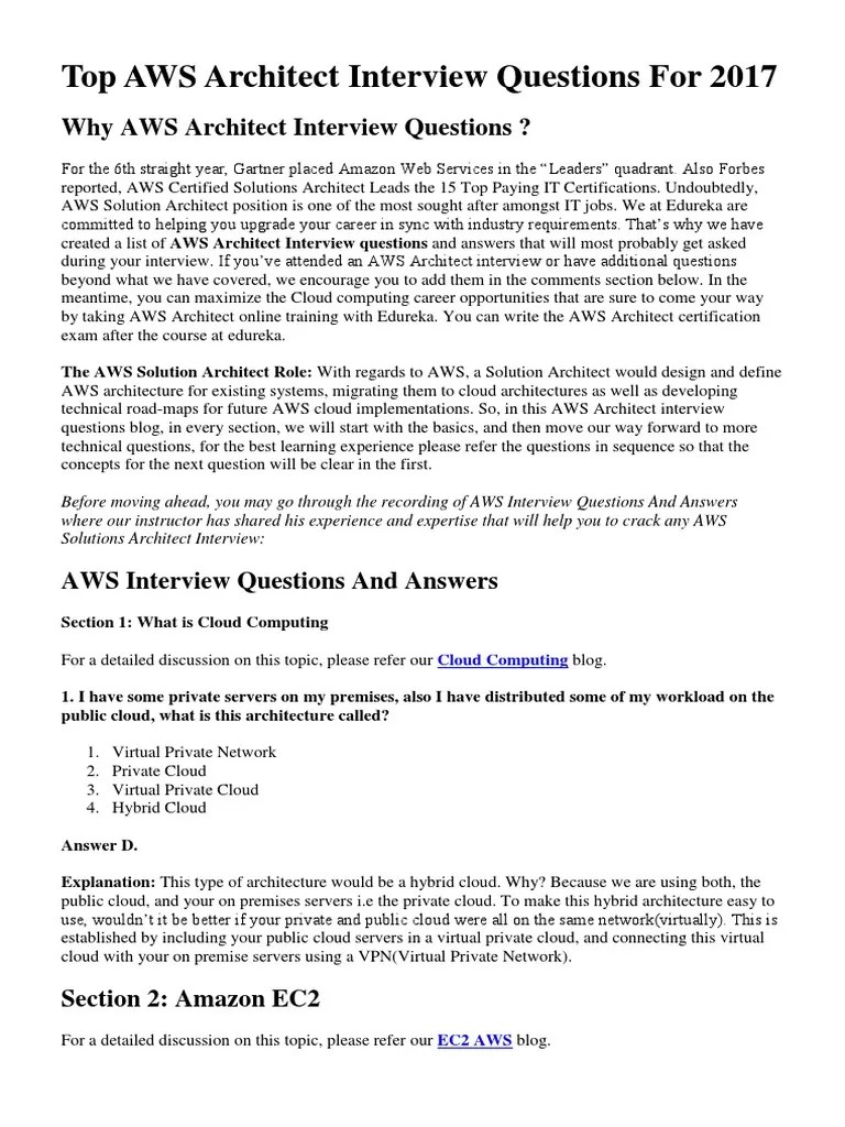 AWS Interview Question | PDF | Scalability | Cloud Computing
