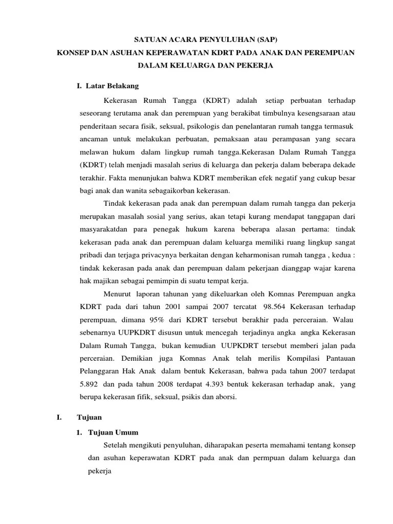 Satuan Acara Penyuluhan KDRT (Kel. 9 Yang Fix) | PDF