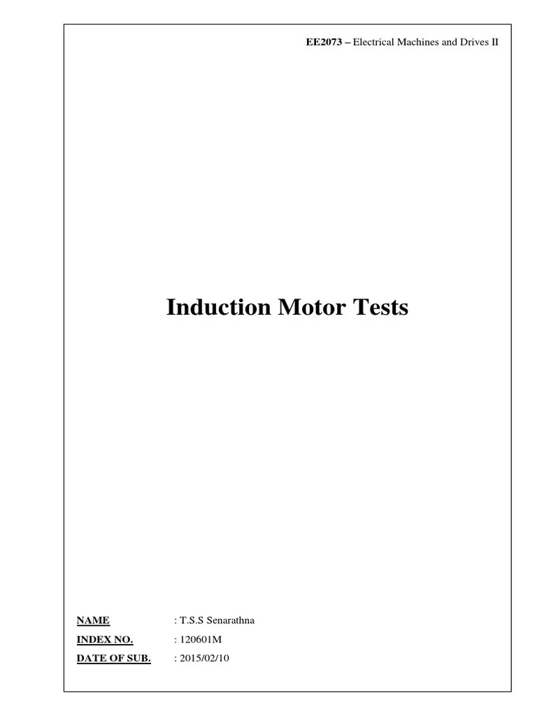 Electrical Machines Assignment | PDF | Electric Motor | Electrical ...