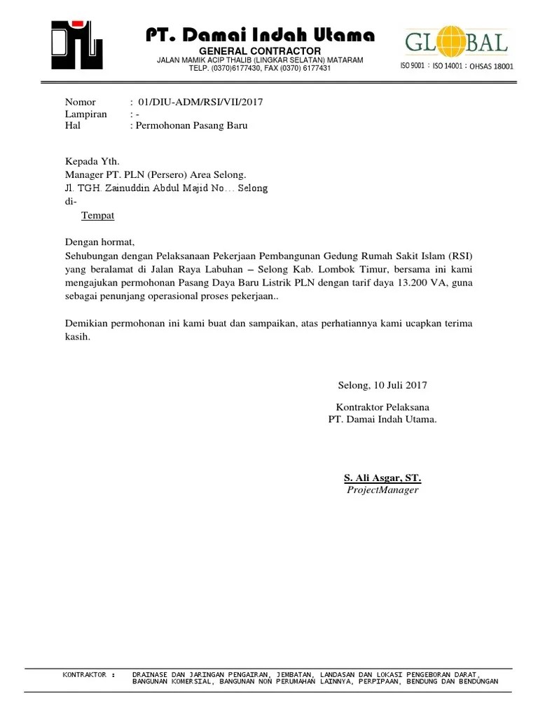 Untuk 3 proposal bisnis terbaik akan diberikan pendanaan implementasi program. Surat Permohonan Pln Pdf