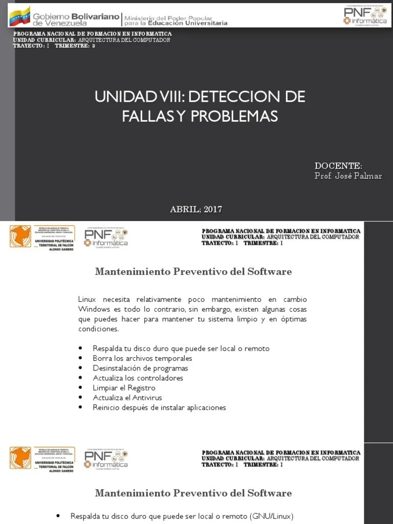 Unidad Viii - Deteccion De Fallas Y Problemas | PDF | Programa De Computadora | Programación