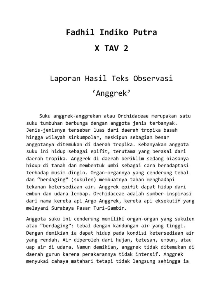 Tidak ada bagian penutup dari penulis laporan. Contoh Laporan Hasil Observasi Hujan