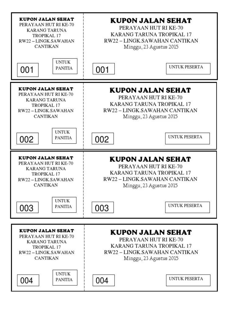 Kupon Jalan Sehat | PDF