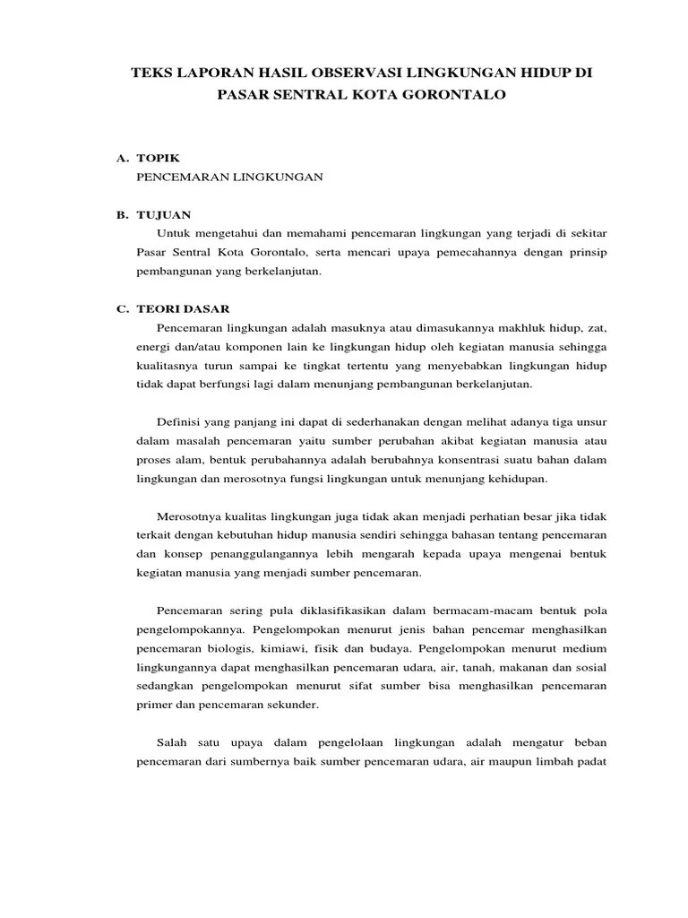 Berita banjir garut & longsor sumedang bahasa jawa paling anyar 2016. Laporan Hasil Observasi Tentang Lingkungan Rasanya
