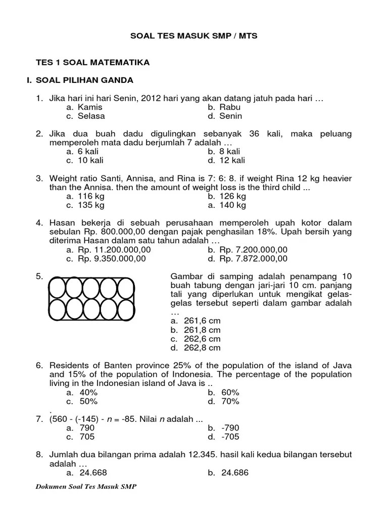 Check spelling or type a new query. Soal Tes Masuk Smp Pdf