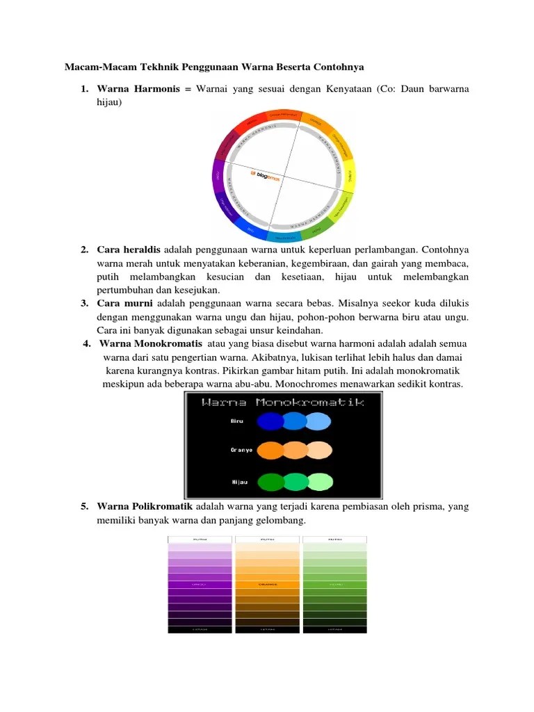 Macam Penggunaan Warna | PDF