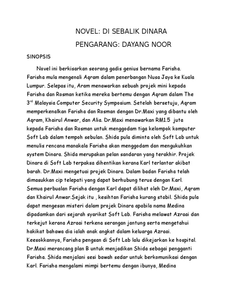 2018 docx sinopsis sinopsis novel di sebalik dinara bab 1 farisha berjalan susup sasap untuk melepasi selautan manusia yang memenuhi balai . Tema Novel Di Sebalik Dinara Braydencxt