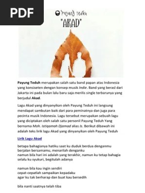 Ku ingin kau menjadi istriku Lirik Lagu Akad Lagu Yang Cocok Untuk Yang Ingin Serius Menikah Dari Payung Teduh Pdf