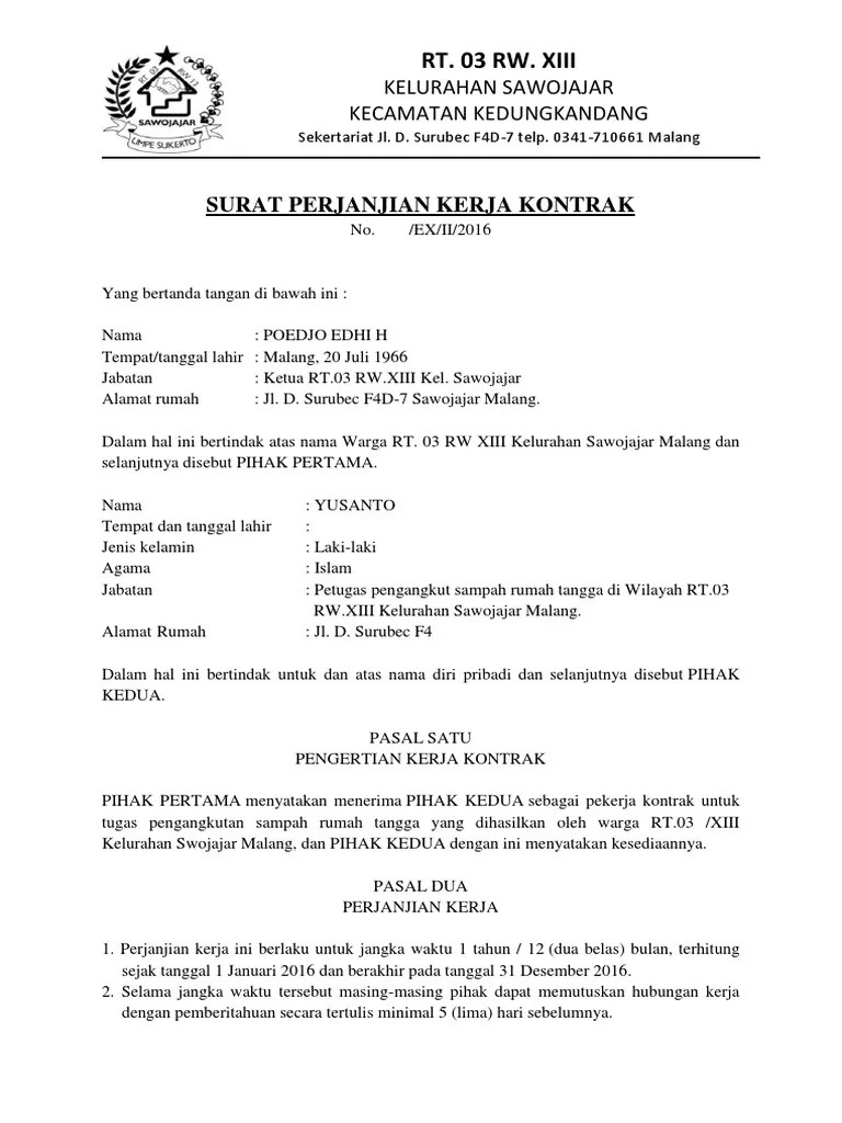 Antara pelaksana kegiatan dan penyedia barang/jasa. Contoh Surat Perjanjian Kerjasama Jasa Kebersihan Nusagates