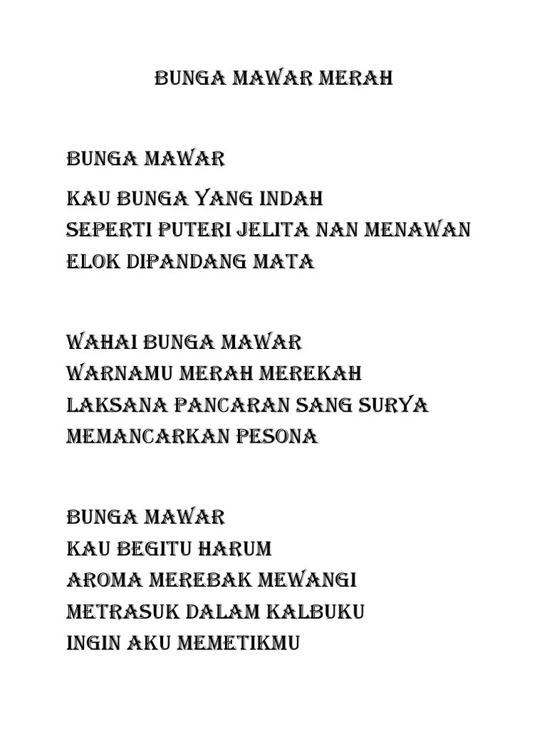 Puisi Bunga Mawar Merah | PDF
