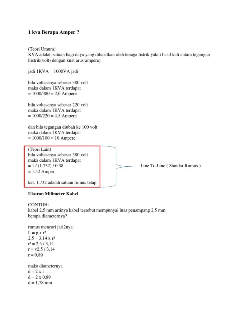 1 Kva Berapa Amper | PDF