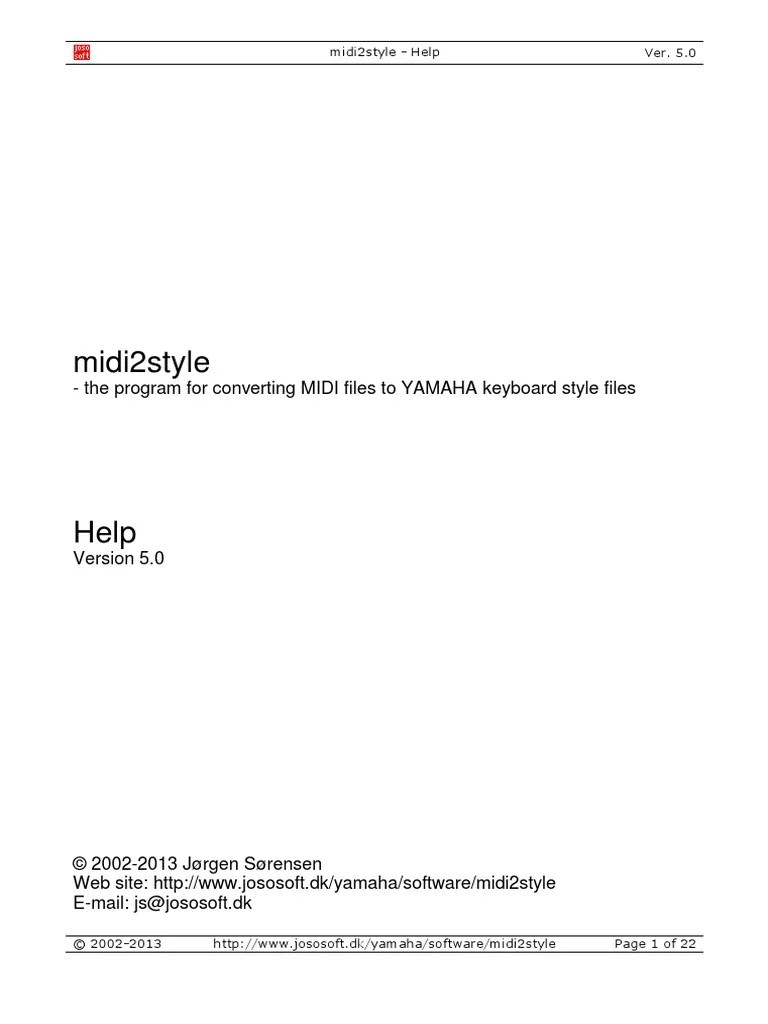 Midi2stylesetup MANUAL PDF | PDF | Filename | Computer File
